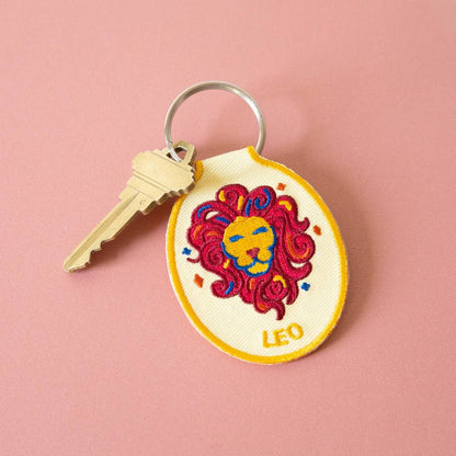 Leo Embroidered Keychain