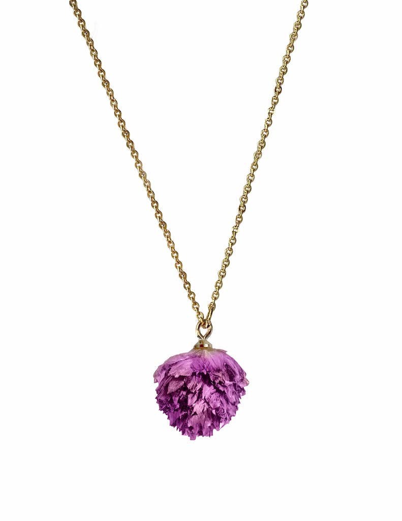 Clover Flower Necklace: Purple / Gold