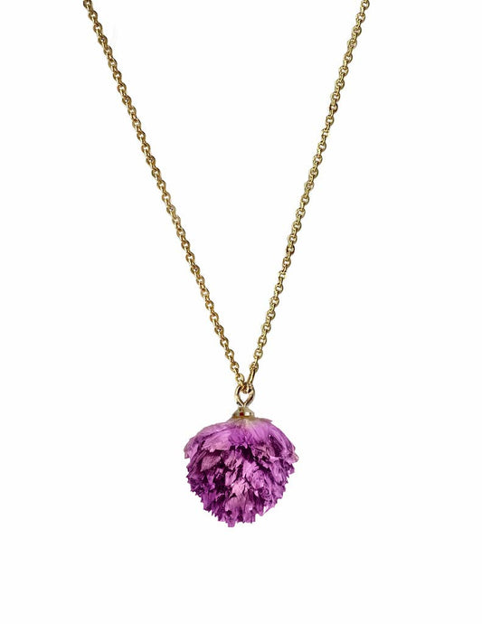 Clover Flower Necklace: Purple / Gold