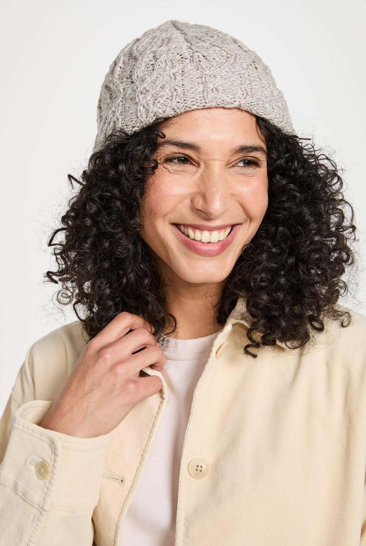 Finlough Aran Hat - Oat: One Size