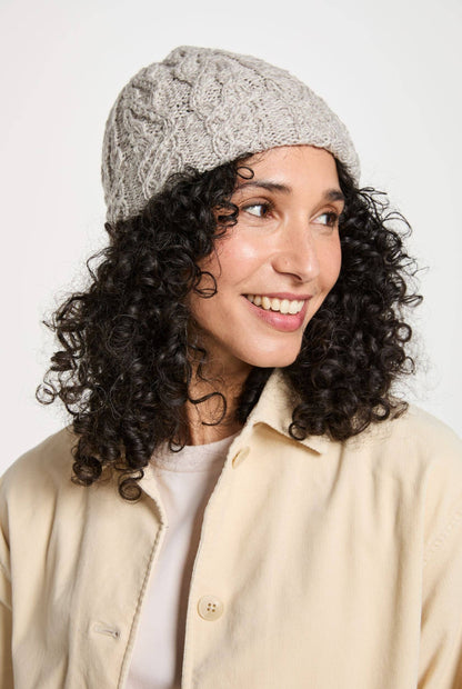 Finlough Aran Hat - Oat: One Size