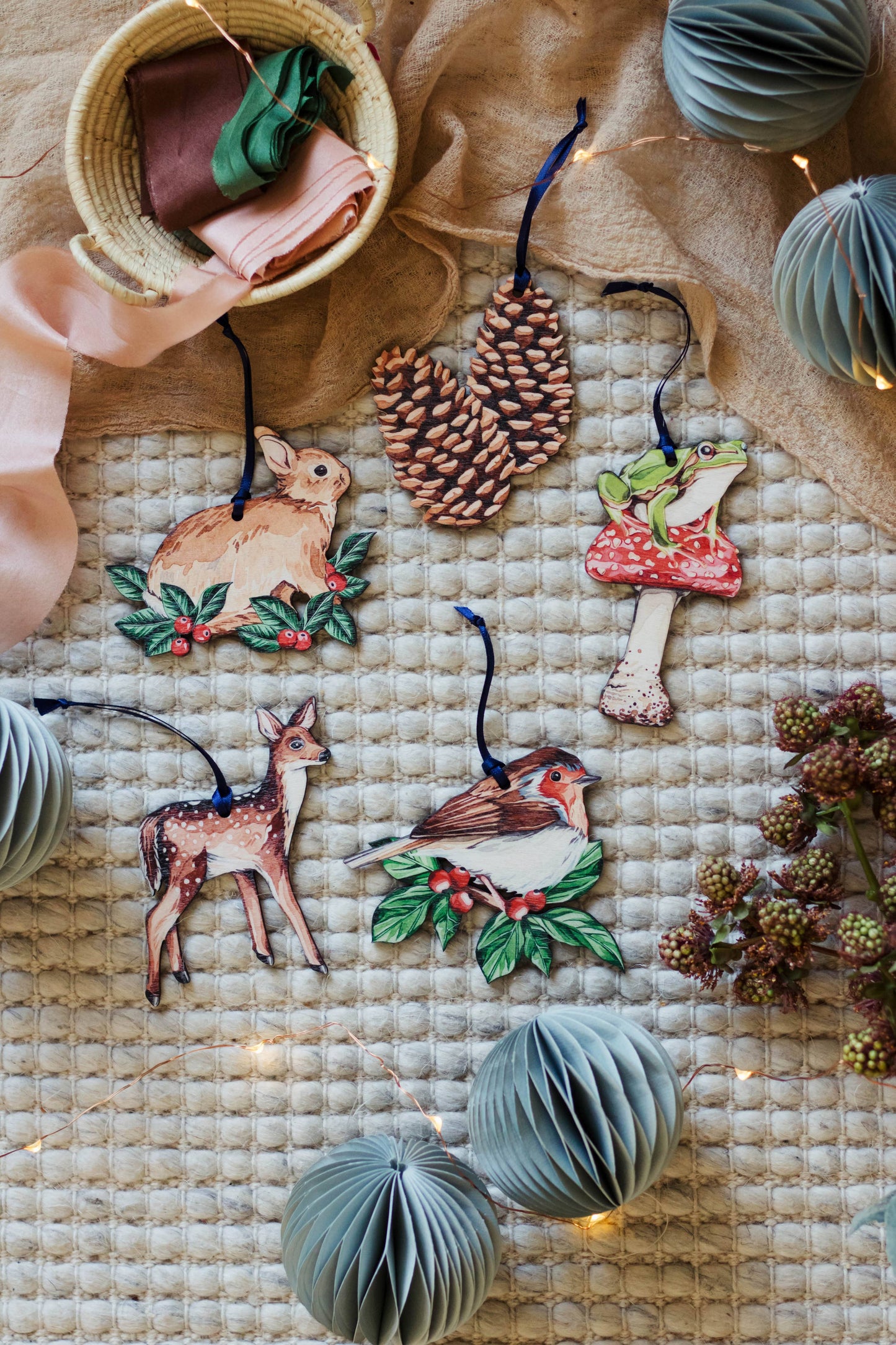 Frog Sustainable Wooden Watercolour Christmas Ornament