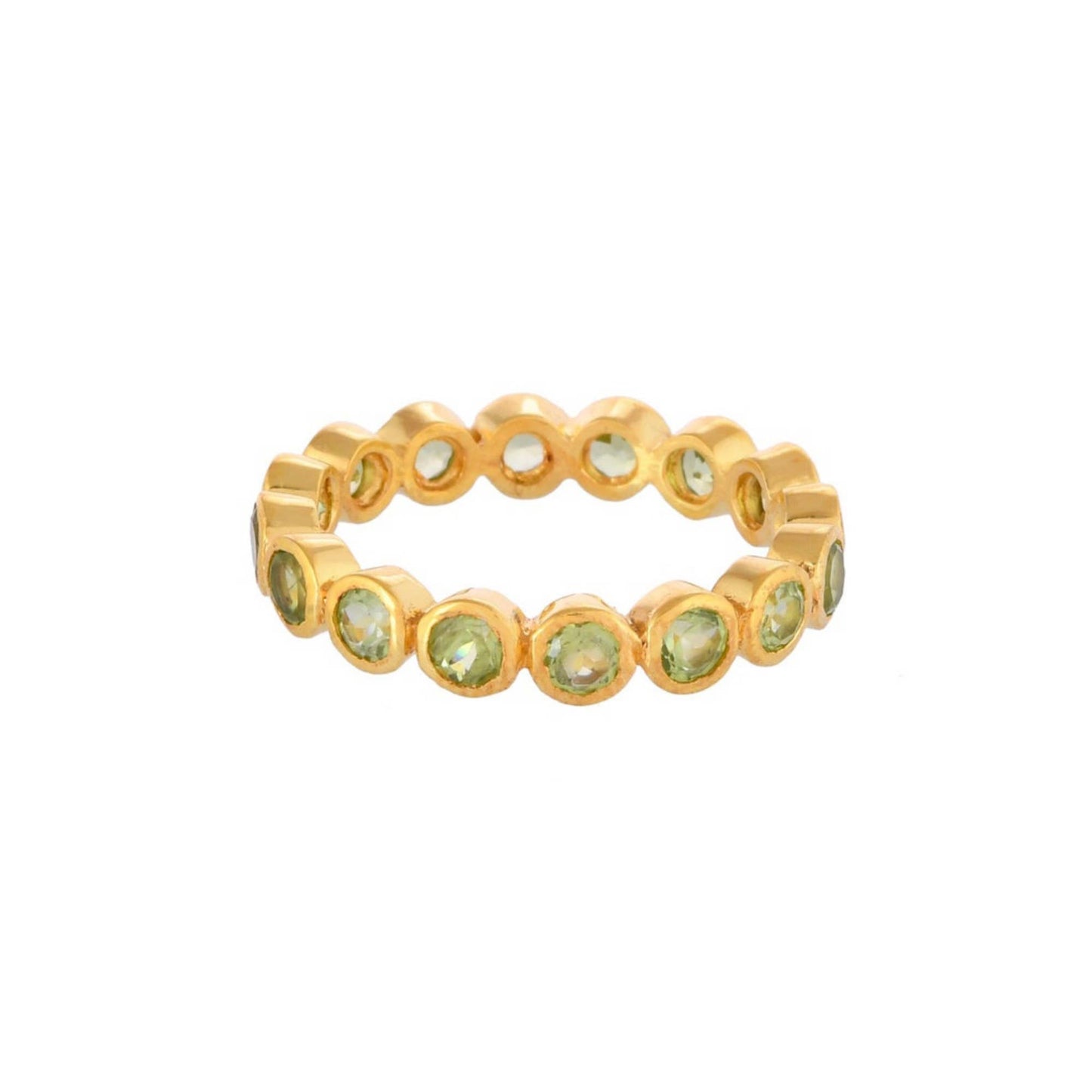 Pink Tourmaline Ruby Gold Plated Band Ring