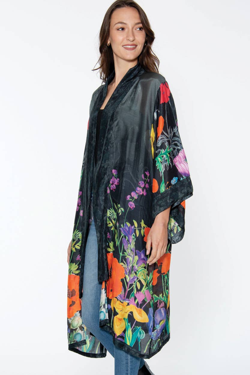 Mitali Kimonos: Black Multi Floral