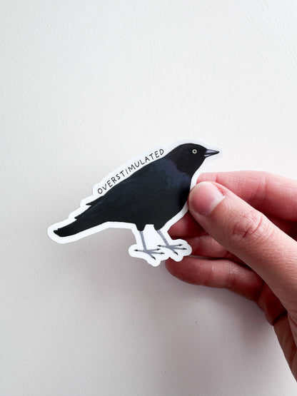 Overstimulated Blackbird Vinyl Sticker: With Backer Card