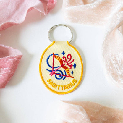 Sagittarius Embroidered Keychain