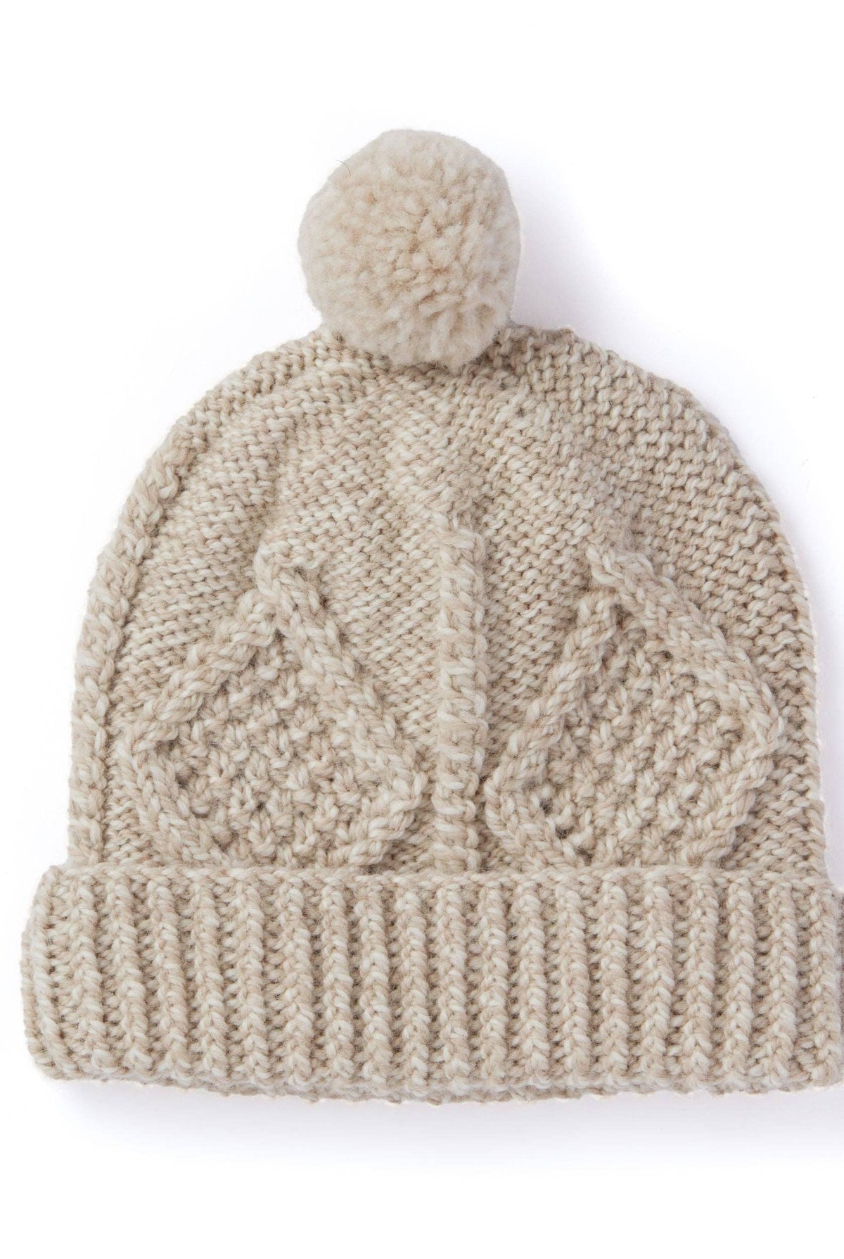 Doogea Childrens Aran Ski Hat -Oat: ONE SIZE