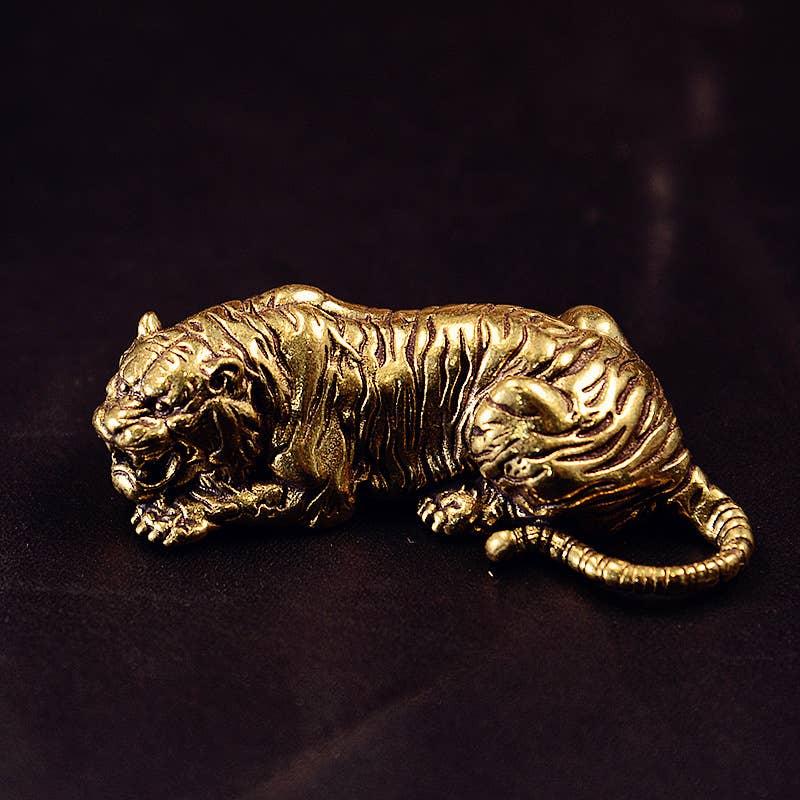 Tiger Animal Brass Ornament Miniature Model