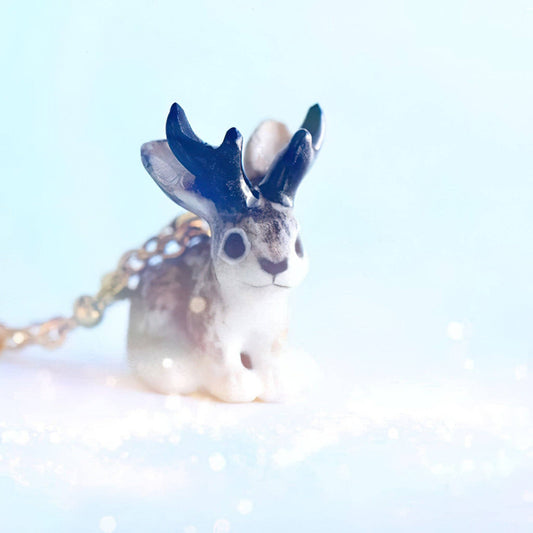 Jackalope Porcelain  Necklace