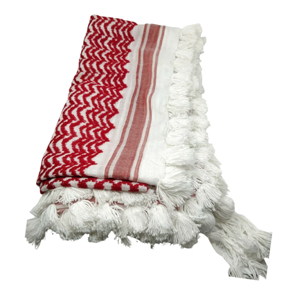 Palestinian Red and White Kuffiyeh