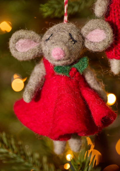 Felt Mice Hanging Ornament