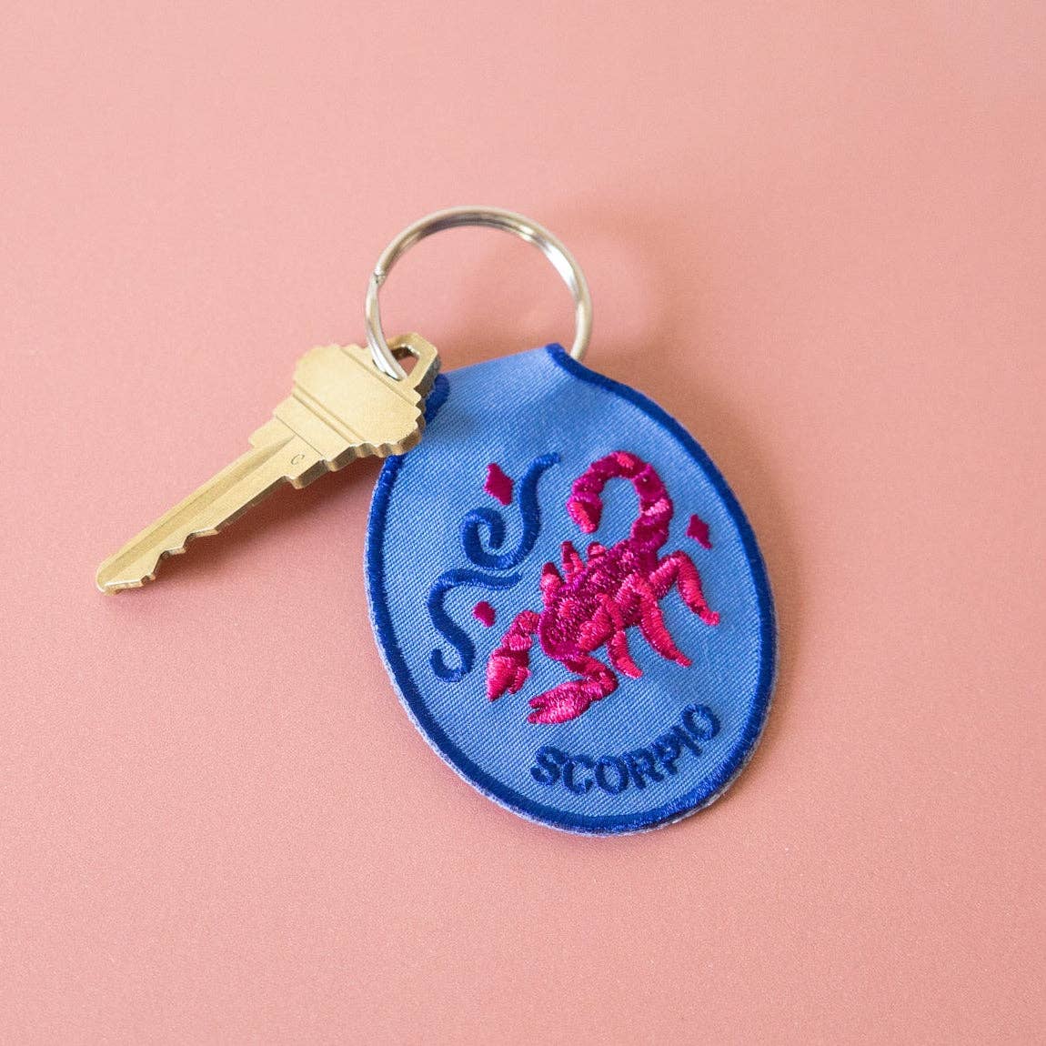 Scorpio Embroidered Keychain