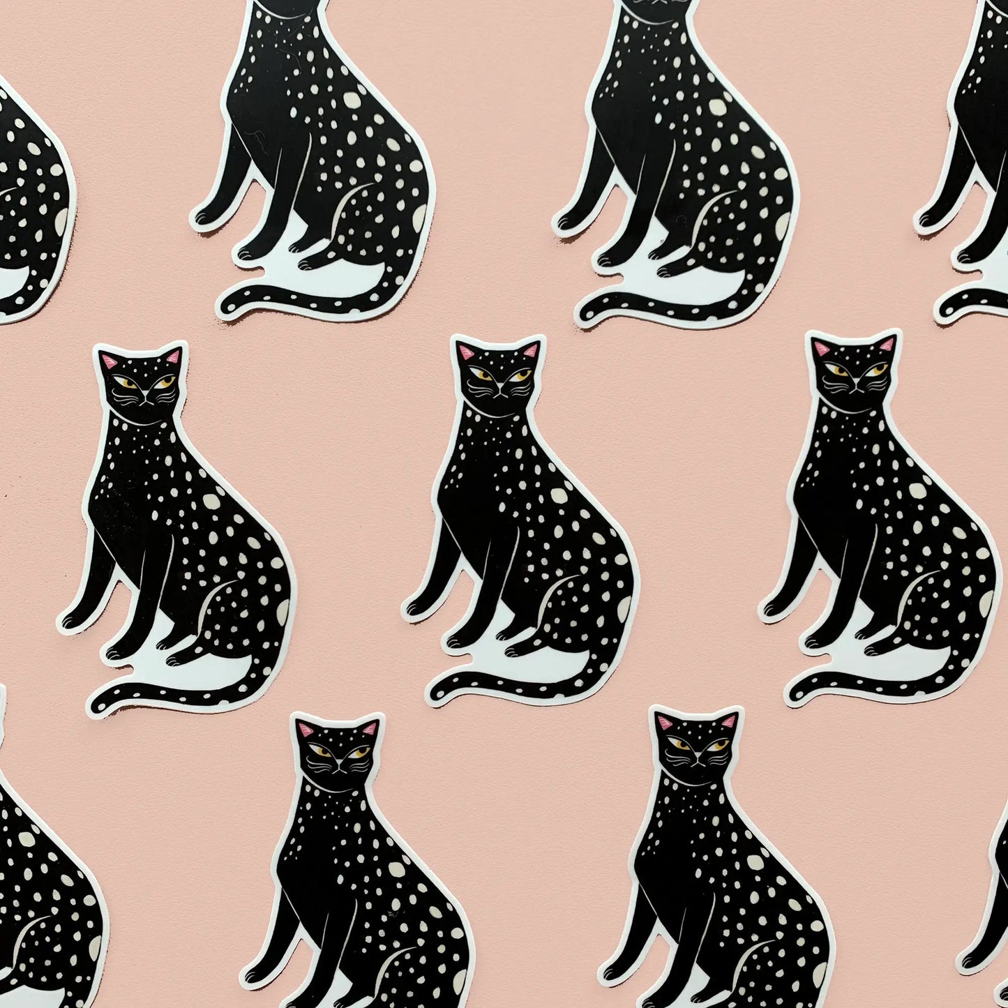 Black Leopard Cat Sticker | Cat Sticker