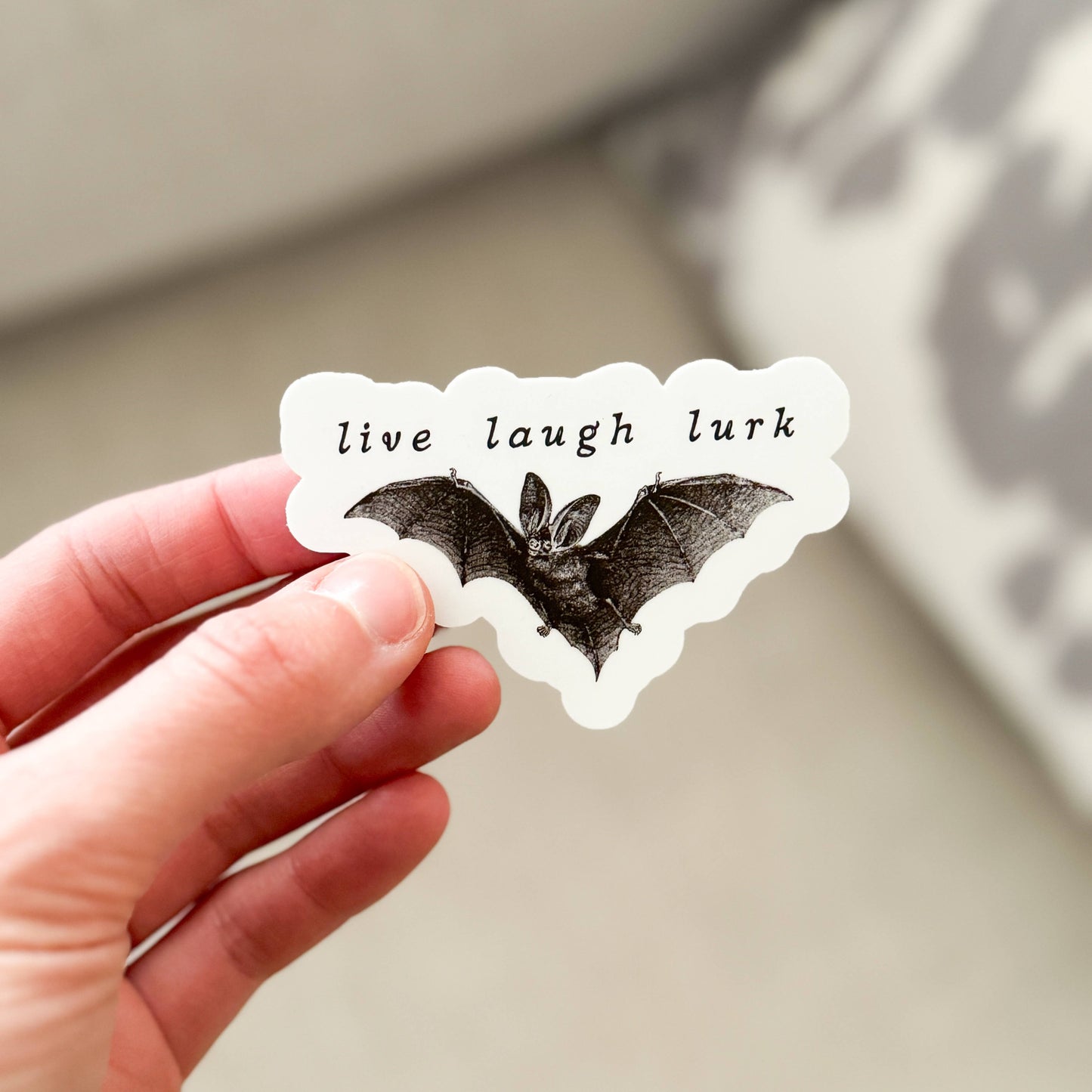 Live Laugh Lurk Vinyl Bat Sticker