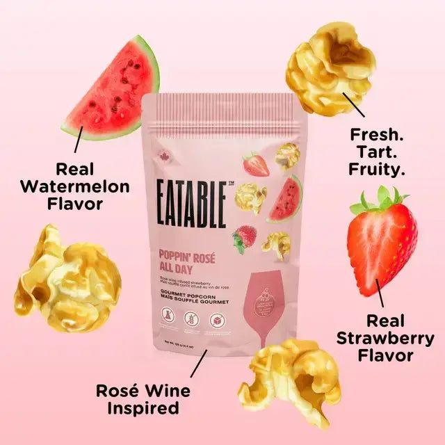 Poppin' Rosé All Day 🍷 Gourmet Caramel Popcorn