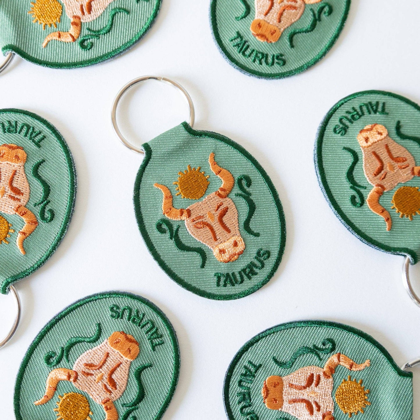 Taurus Embroidered Keychain