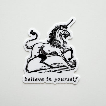 Believe in Yourself Vinyl Unicorn Sticker