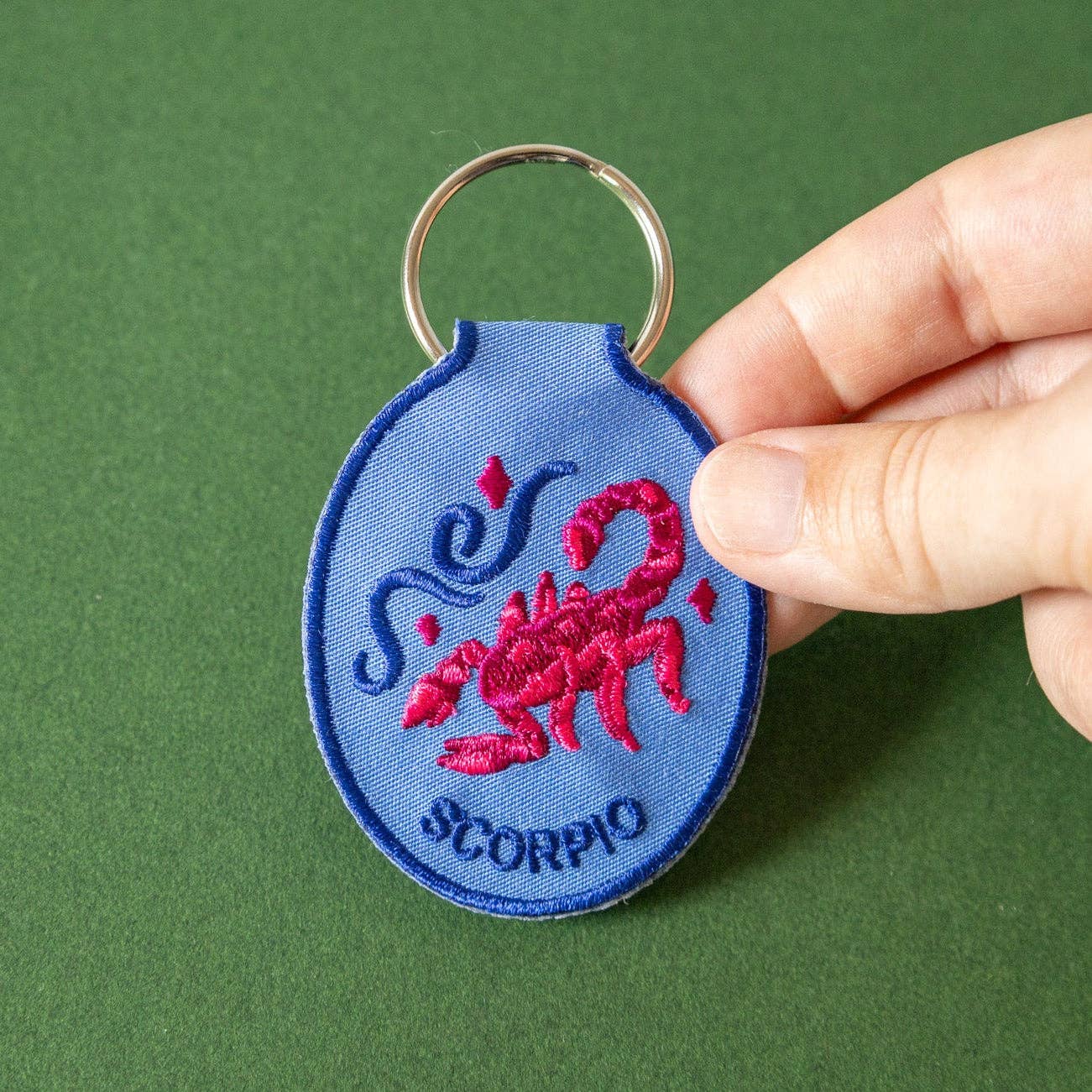 Scorpio Embroidered Keychain