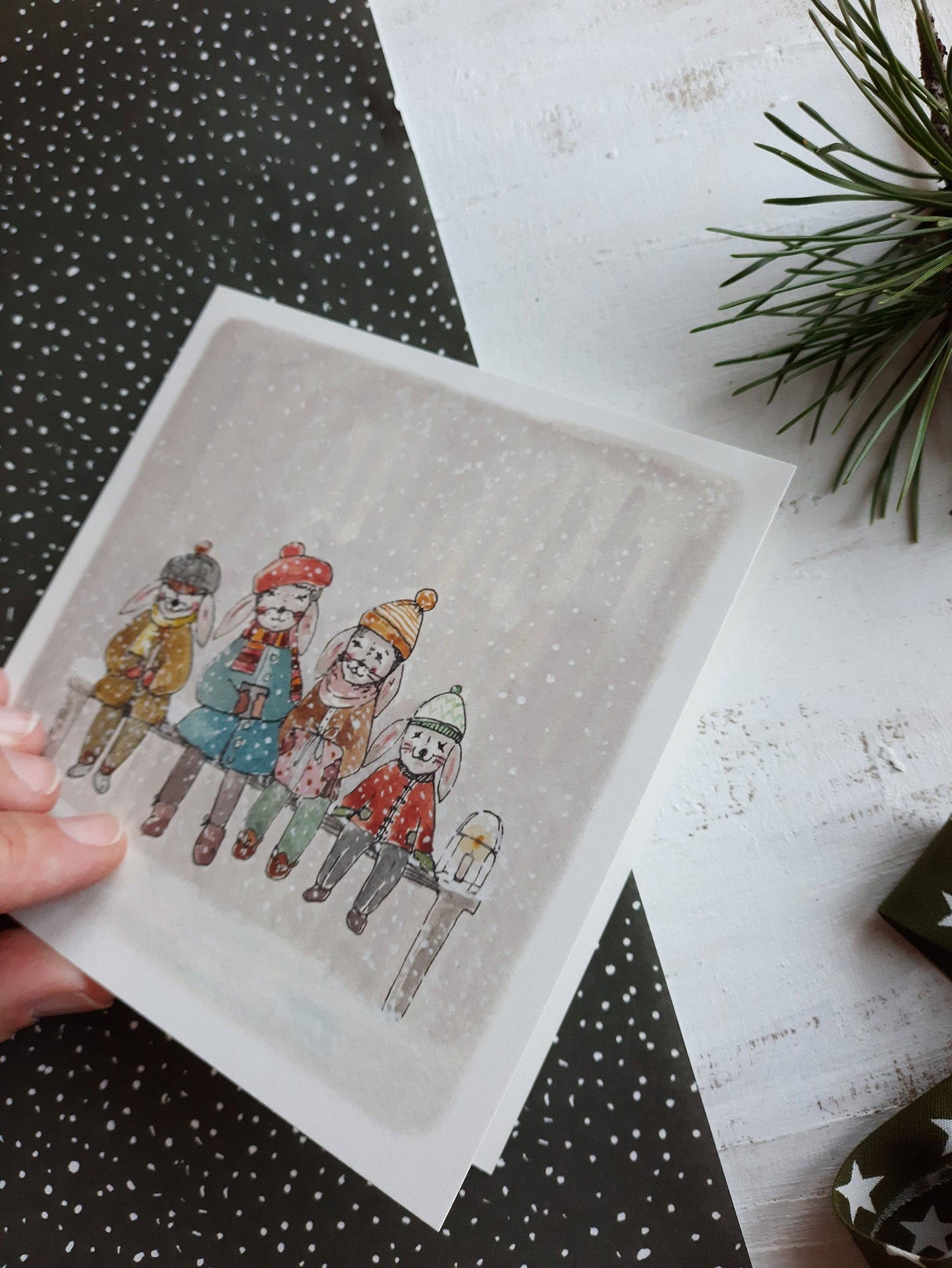 Bunnies Family Folded Card