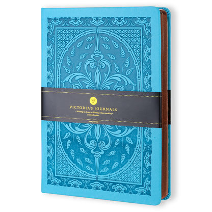 Victoria's Journals Vintage Style Diary/Notebook (Aqua Blue)