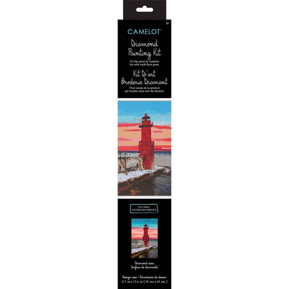 Red Lighthouse Diamond Painting Kit: 01 Multi