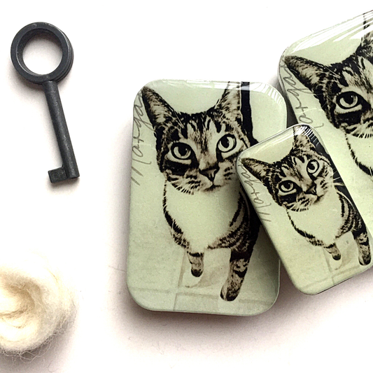Cat Tin, Knitting Notions Tin: Large