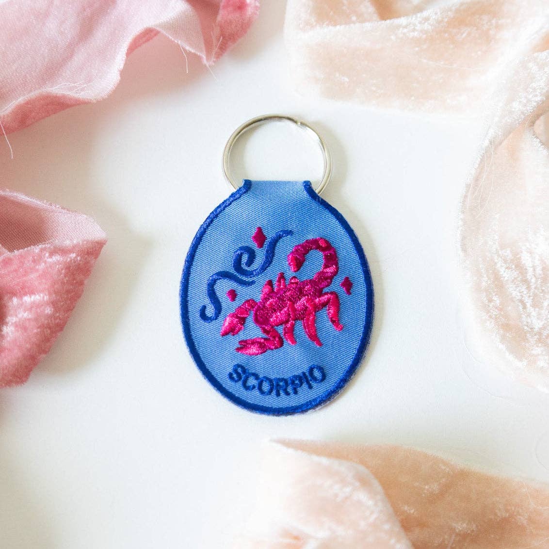 Scorpio Embroidered Keychain