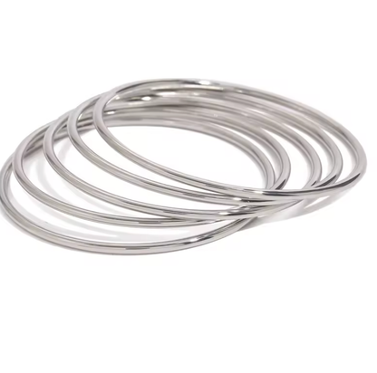 Lidia Bangle- Steel Waterproof- Chunky Stacking Bracelet: Yellow Gold / 1 bangle
