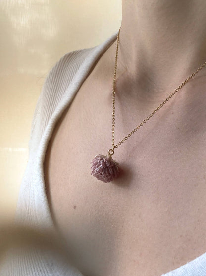 Clover Flower Necklace: Purple / Gold