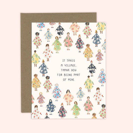 It Takes a Village Card | Thank You Card: Kraft