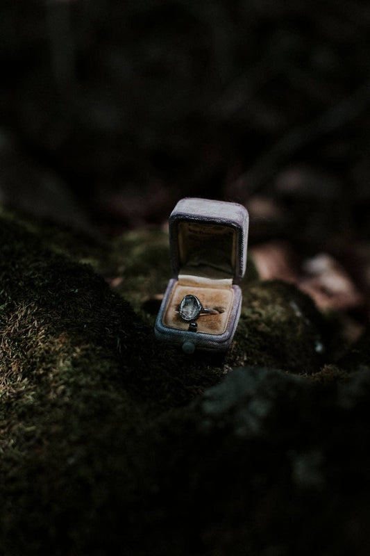 Herkimer Diamond Pebble Ring