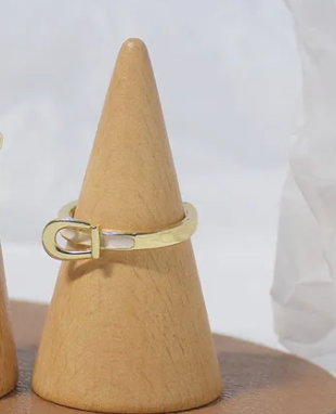 Buckle UP- Stainless Steel Saddle Up Belt Ring- 14K Gold: 8