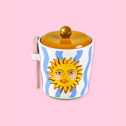 Electric Coast Sun Sugar Pot and Spoon Set
