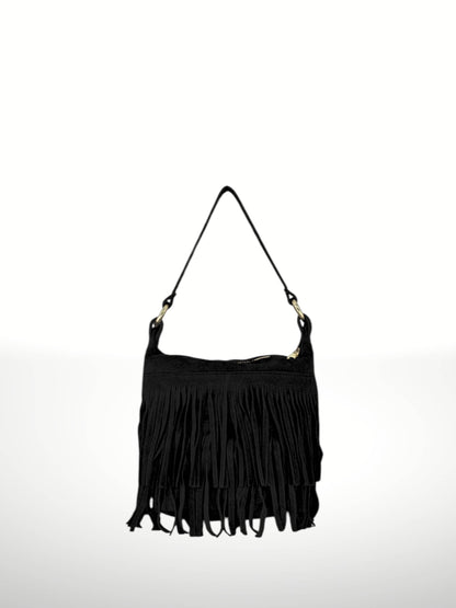 ORQUIDEA - Suede leather bag: Rojo vino